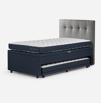 Bed Boxet Upline 1,5 Plazas 105 x 190 cm + Respaldo Bennet